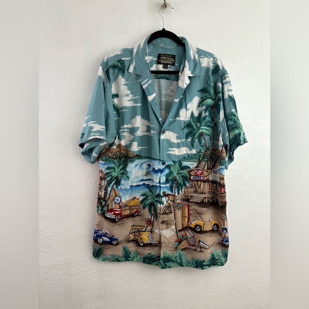 Hawaiian Reserve Collection Men's Short Sleeve Surfer All Over Print size XL